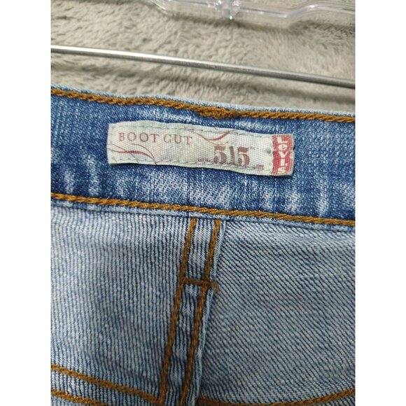 Levis 515 Jeans Womens 14 Short Blue Denim Boot Cut Stretch High Rise Western - Picture 7 of 9